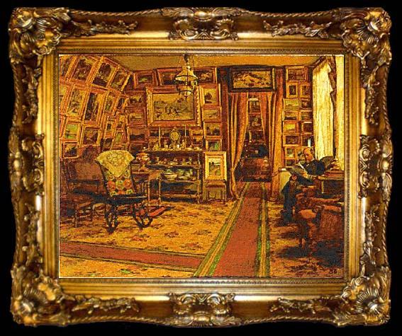framed  johan krouthen Stiftsbibliotekarie Segersteen i sitt hem, ta009-2